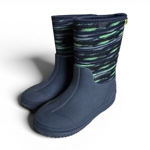 Western Chief Neoprene Waterproof Rain Boots Outdoor Navy Green Kids Size 12